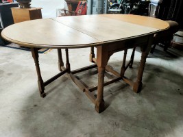 antiek inklapbare ovale houten tafel (3)